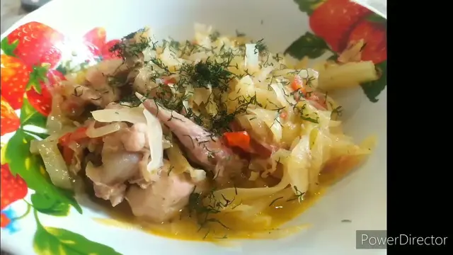 Тушенная капуста с мясом 