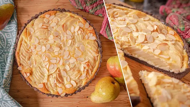 Заливной пирог с грушами