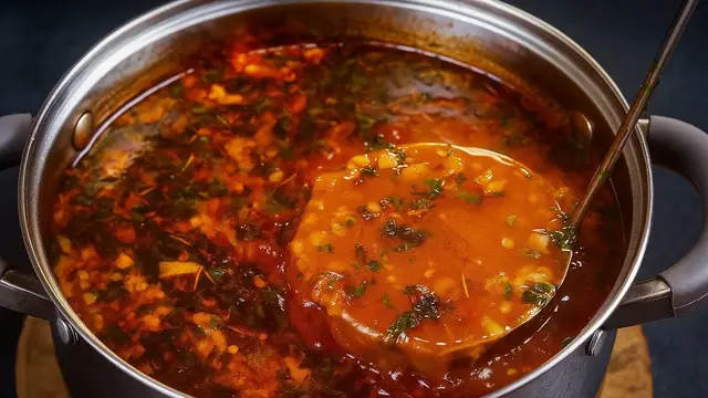 Ароматный суп с рисом и грецкими орехами