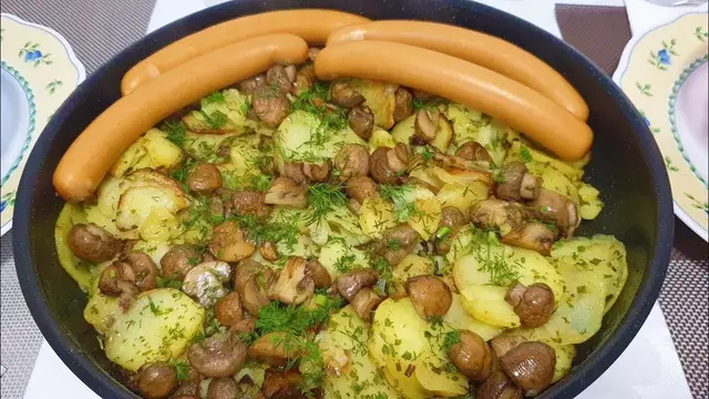 Жареная картошка с грибами