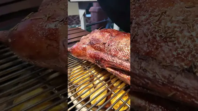 Вкусный гусь на гриле