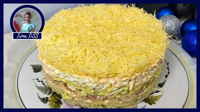 Лёгкий праздничный салат с горбушей