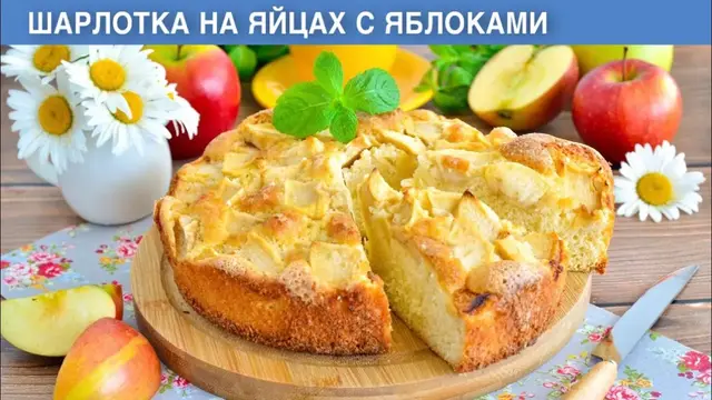 Пышная яблочная шарлотка