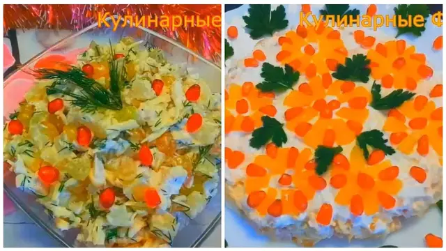 Очень вкусные салатики с ананасами