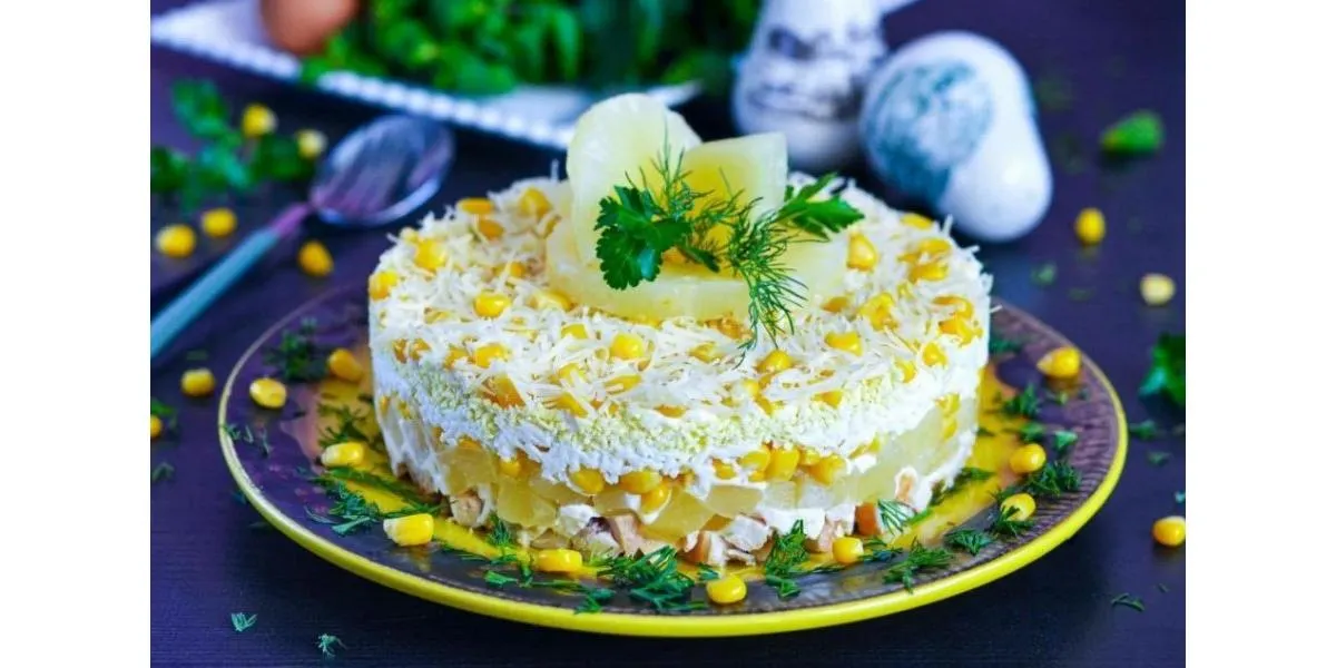 Экзотика на вашем столе: салат с курицей и ананасами