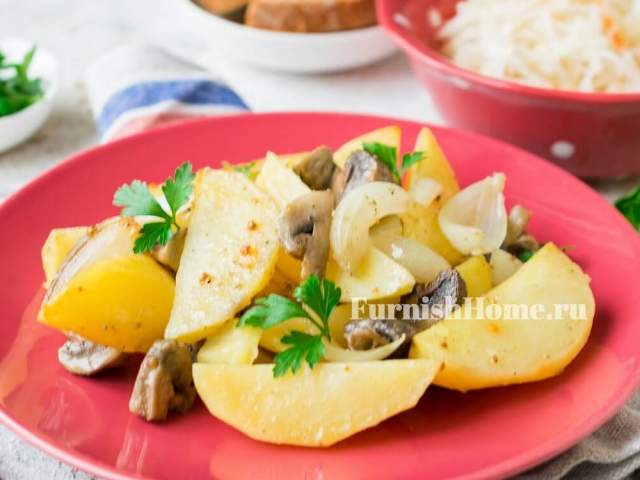 Картошка в рукаве с грибами Картошка в рукаве с грибами