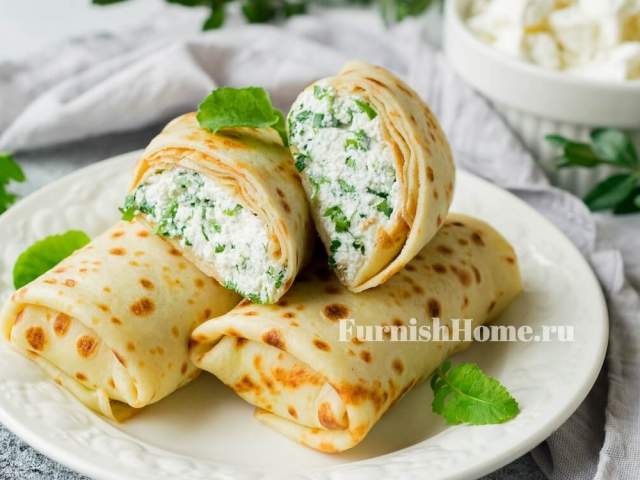 Блинчики с творогом и зеленью Блинчики с творогом и зеленью