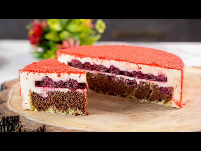 Красная шапочка - сливочно-творожный вишневый торт