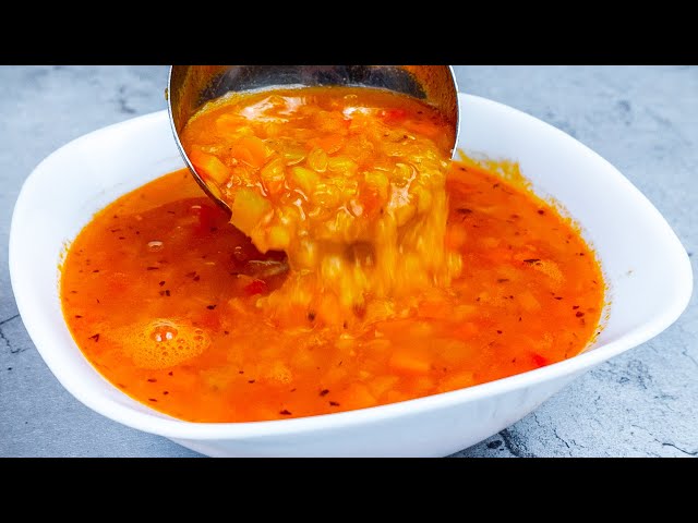 Овощной суп с чечевицей 