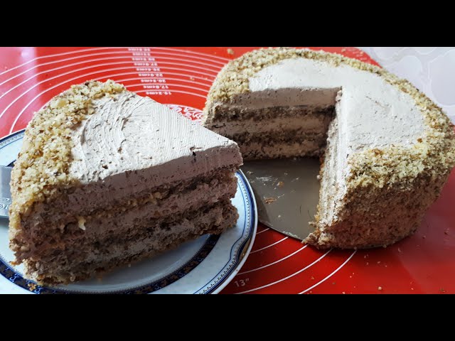 Ореховый торт со сливочным кремом