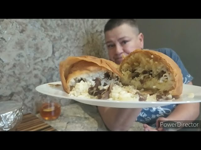 Пирог с рисом и желудками