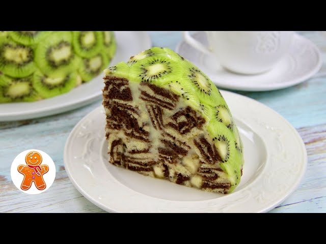 Тигровый торт со светлыми и шоколадными коржами