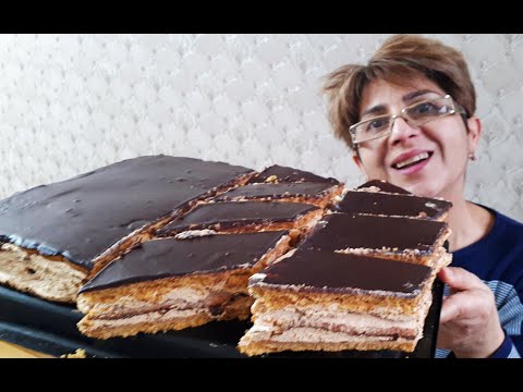 Медово-шоколадный торт с безе и варёной сгущёнкой