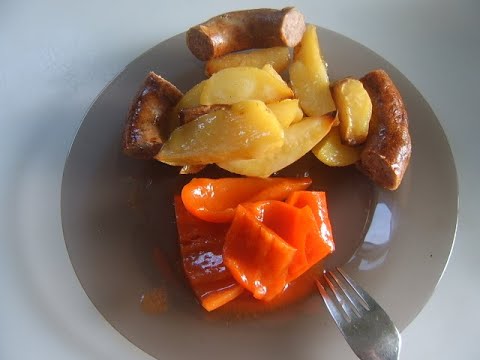 Картофель с домашней колбасой