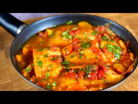 Рыба по-мароккански тушеная в пикантном соусе
