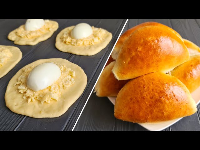 Пирожки с яйцом и сыром в духовке 