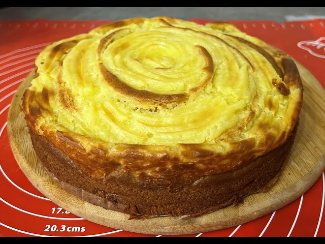 Яблочный торт-пирог с заварным кремом