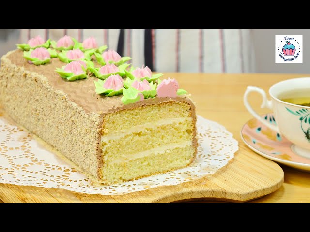 Классический бисквитный торт с кремом Шарлотт