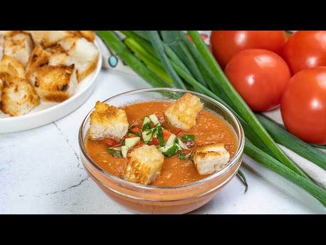 Холодный томатный суп-пюре гаспачо