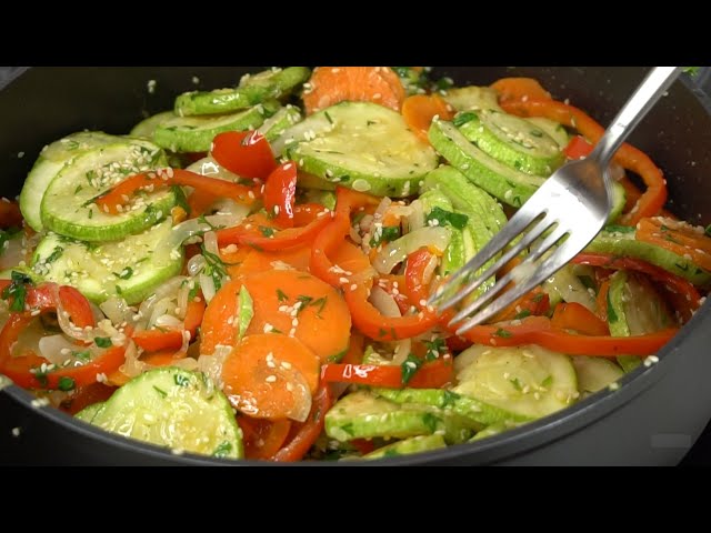 Лёгкий салат из кабачков