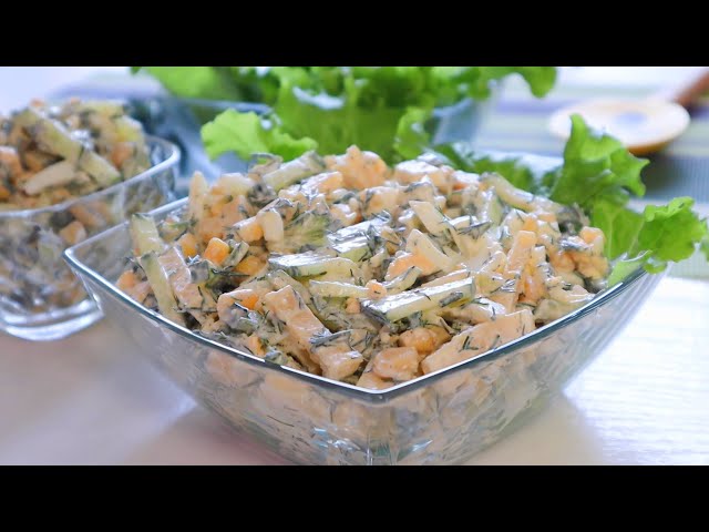 Вкусный и лёгкий салат без майонеза