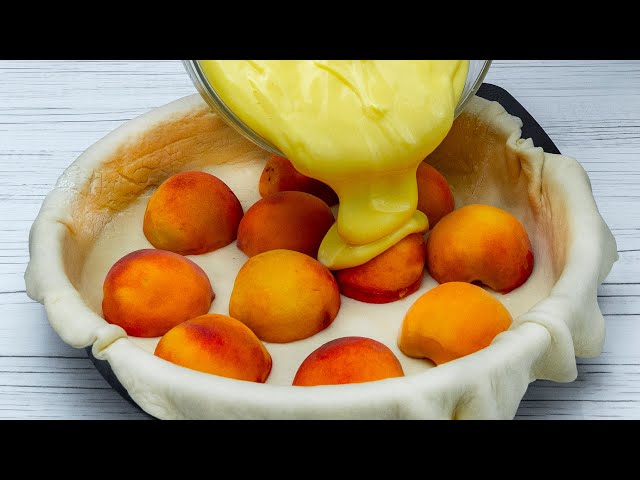Слоёный пирог с персиками