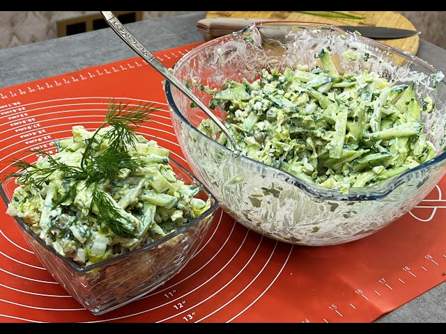 Освежающий салат с огурцов и пекинской капусты