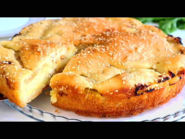 Обалденный картофельный пирог с луком из жидкого дрожжевого теста