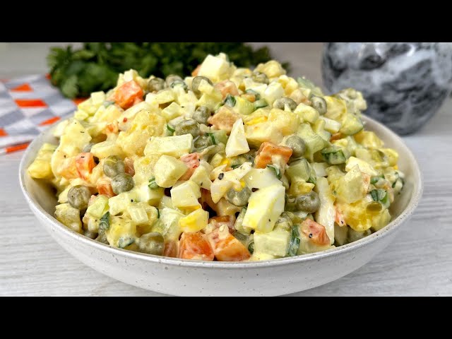 Идеальный салат с картошкой и кальмарами