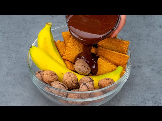 Полезные домашние конфеты из печенья, бананов и орехов 
