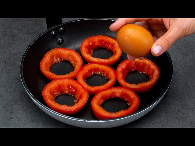 Лёгкий завтрак из помидоров и яиц