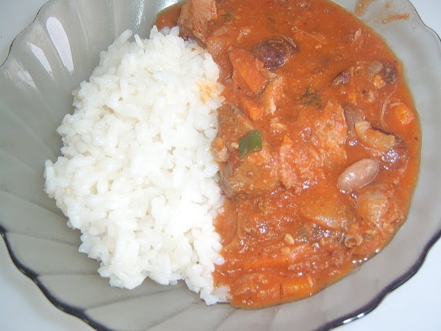 Вкусная фасоль с рисом на обед
