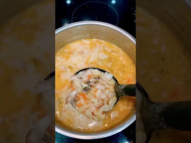 Сливочный суп с беконом