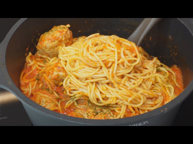 Спагетти с тефтелями на ужин