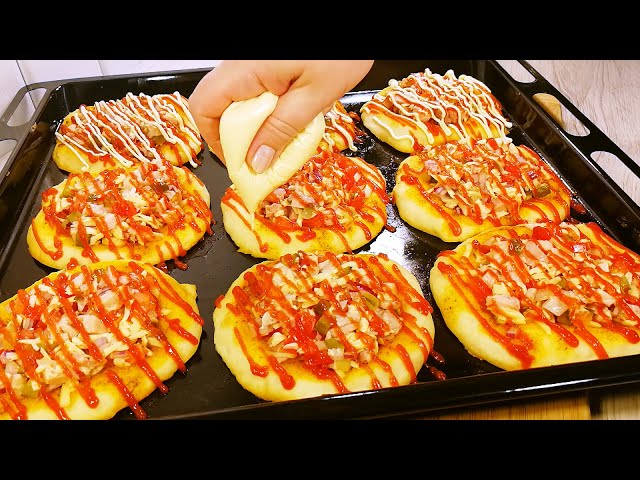 Мини-пицца с курицей и помидорами