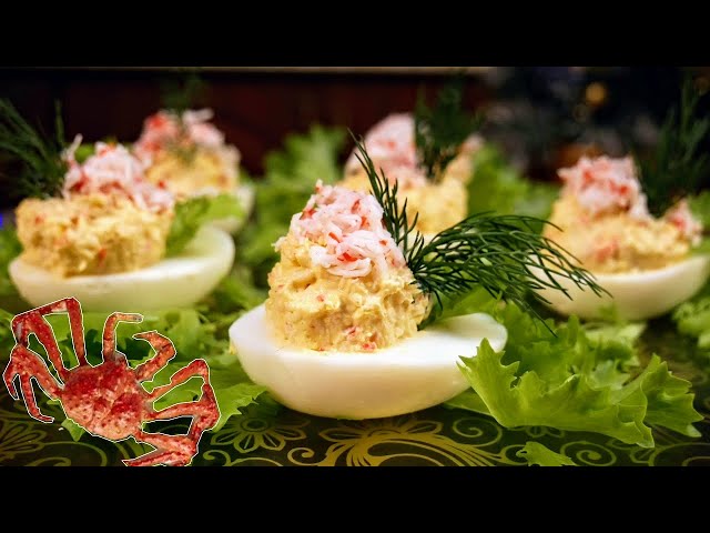 Фаршированные крабовые яйца на Новый год