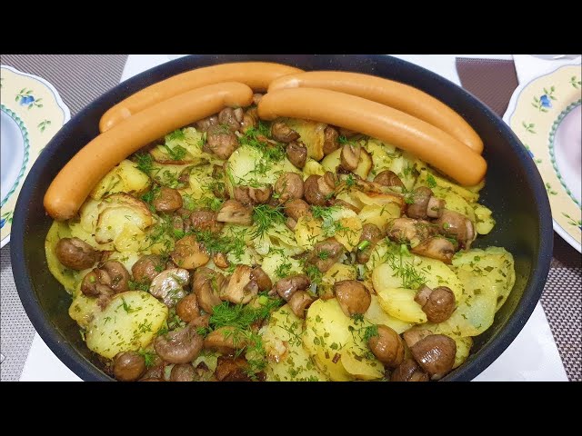Жареная картошка с грибами на ужин