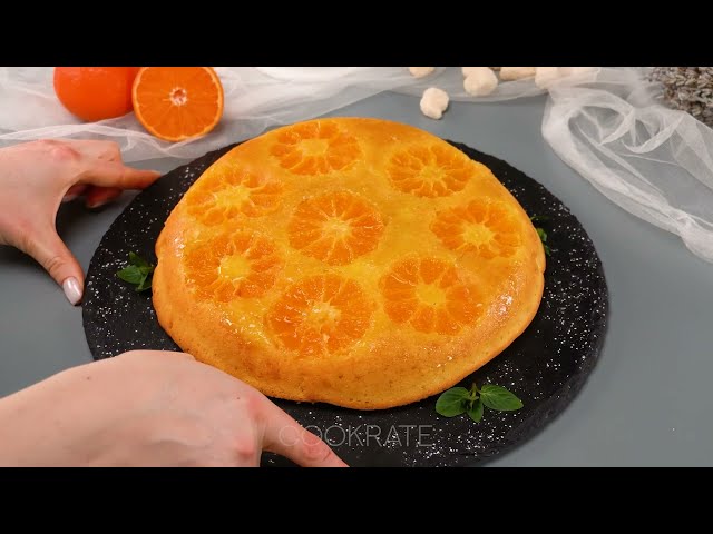 Вкусный пирог с мандаринами на сковороде