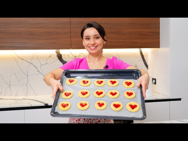 Печенье с джемом в видео сердечек