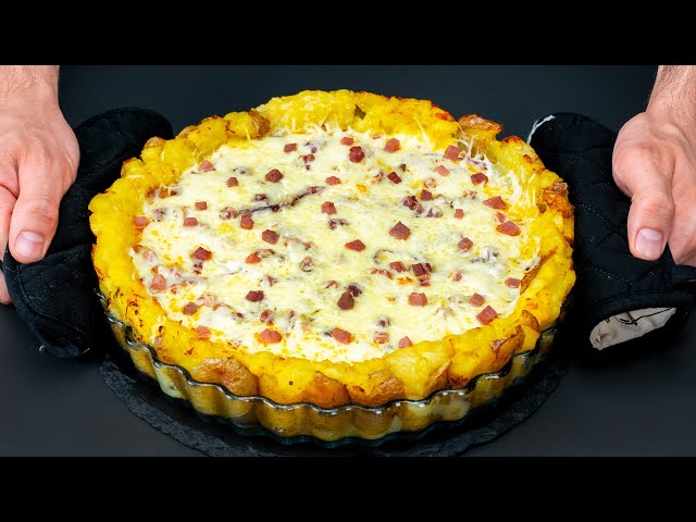 Картофельная запеканка с сыром и беконом