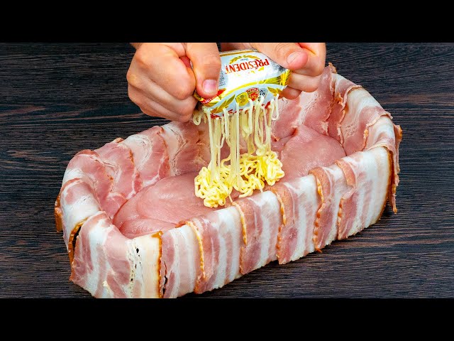 Картофельная запеканка с мясом и беконом