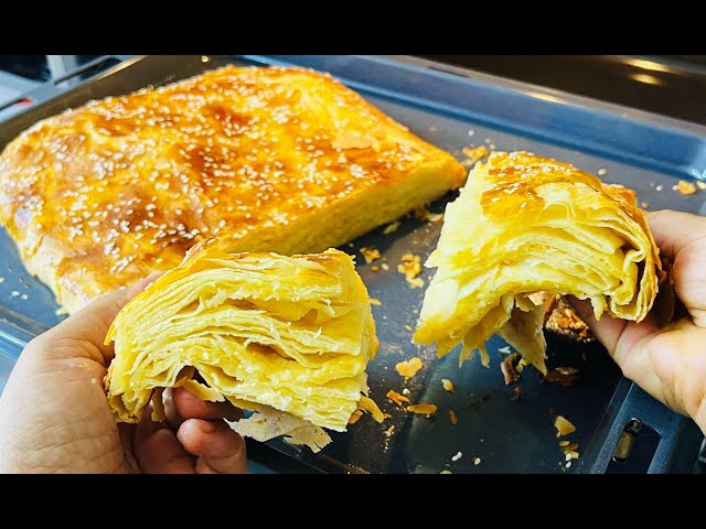Слоёный хачапури с сырной начинкой