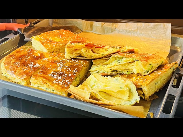 Пирог с сыром и зелёным луком на кефире