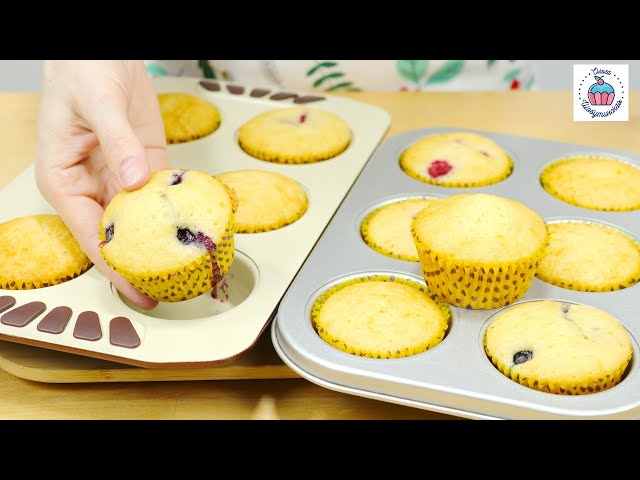Пышные и ароматные кексы с ягодами