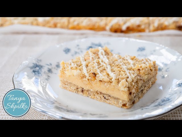 Лимонно-ореховый пирог со сгущёнкой и белым шоколадом