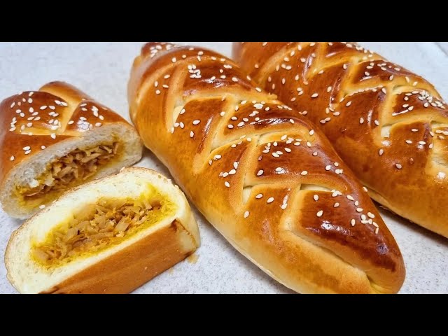 Плетёные пироги с капустной начинкой