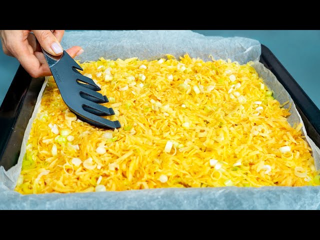 Картофельный пирог с луком-пореем и моцареллой