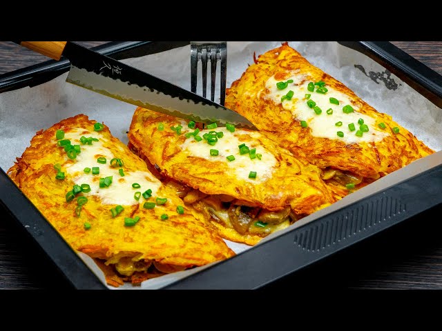 Картофельные блины с курицей и грибами