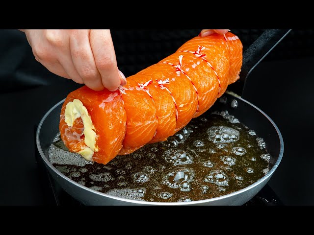 Рулет из лосося с рисом и шпинатом