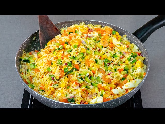 Пикантный рис с креветками и кукурузой